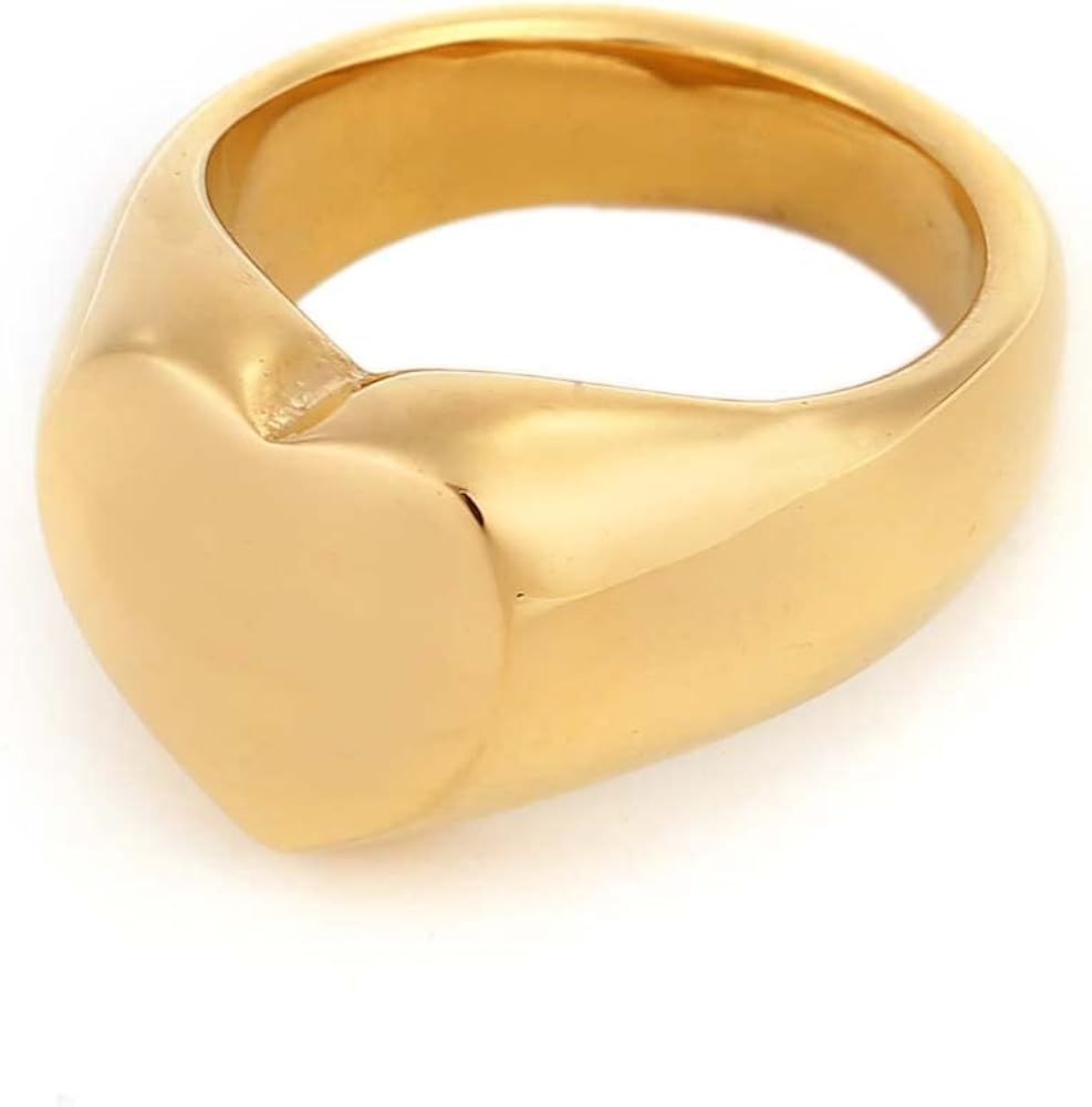 Miss.F&D Gold Ring,Chunky Cute Indie Stackable Cool Ring,Best Friend Couples Ring,Dainty Knuckle Sta | Amazon (US)