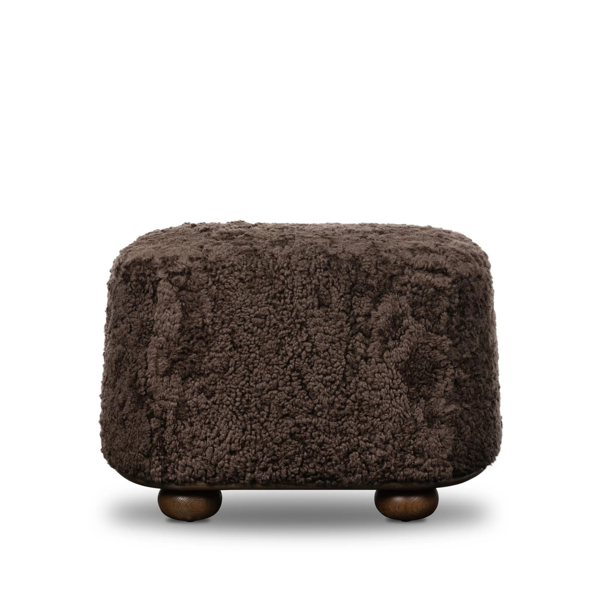 Four Hands Bilbury Oval Ottoman in Cocoa Shearling | The Addison West