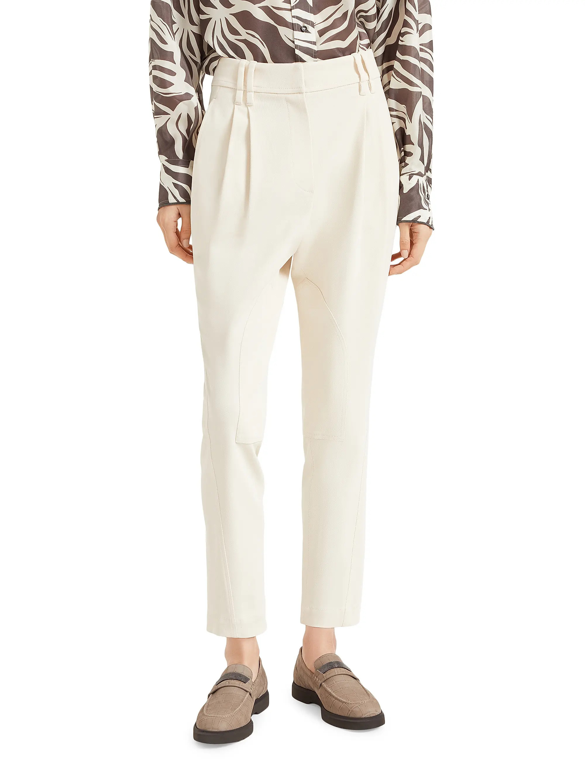 Brunello Cucinelli Viscose and Wool Stretch Twill Equestrian Trousers | Saks Fifth Avenue | Saks Fifth Avenue