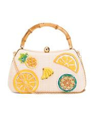 Beaded Fruit Handle Satchel | TJ Maxx