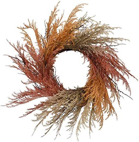 RED DECO Fall Reed Floral Welcome Wreath for Front Door - 22-24 inch Artificial Autumn Rustic Door W | Amazon (US)