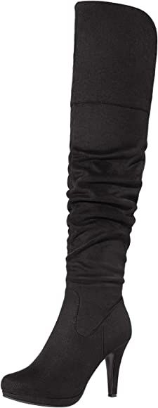 DREAM PAIRS Women's Thigh High Chunky Heel Platform Over The Knee Boots | Amazon (US)