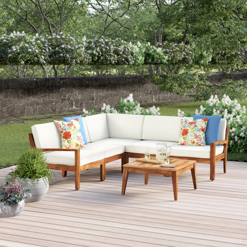 Ajanai Acacia 4 - Person Patio Conversation Set with Cushions | Wayfair North America