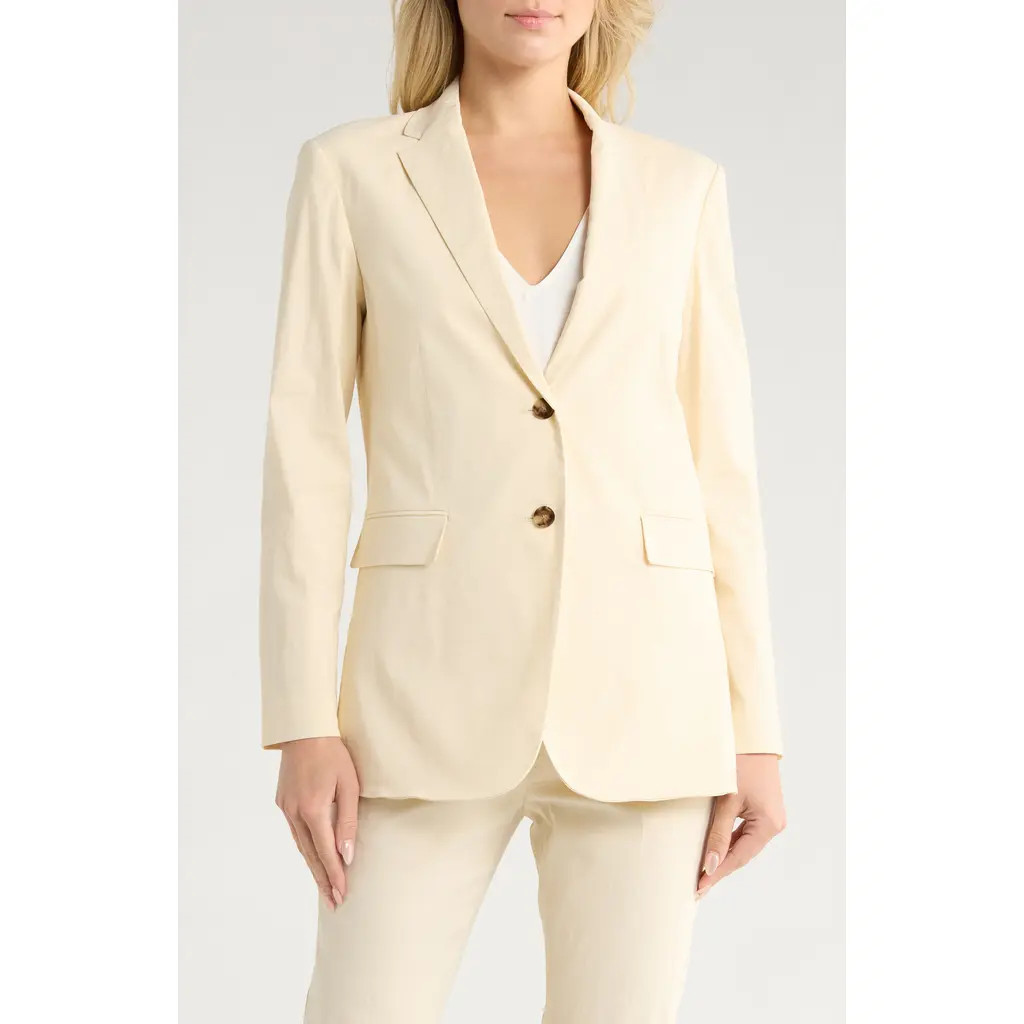 Theory Two Button Linen Blend Blazer in Light Linen at Nordstrom Rack, Size 00 | Nordstrom Rack