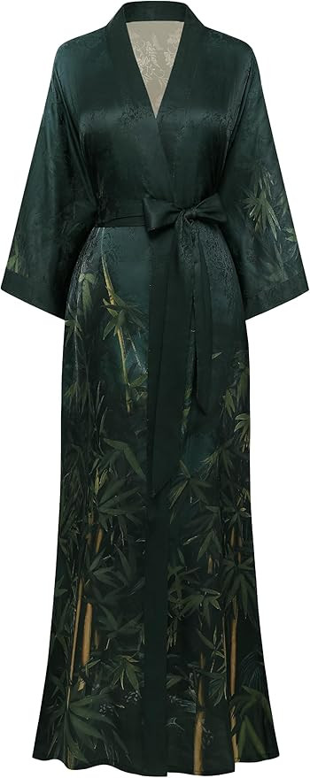 PRODESIGN Long Kimono Robe for Women Satin Sleepwear Silky Kimono Cover-Up Nightgown Bathrobe Lou... | Amazon (US)