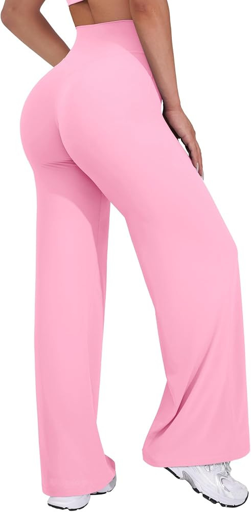 VOYJOY Straight Leggings Bottoms Womens Wide Leg 29"/ 31.5"/33"/35" Pants | Amazon (US)