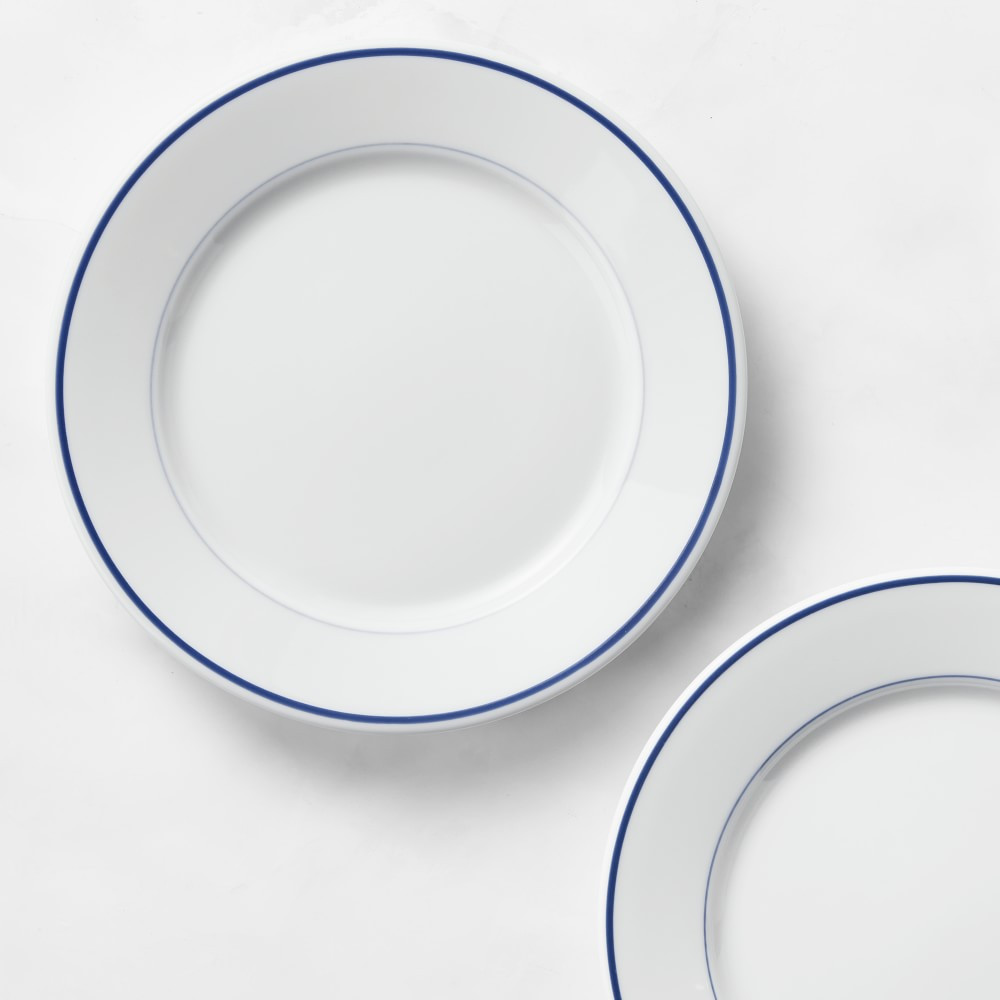 Apilco Tradition Blue-Banded Salad Plates, Set of 4 | Williams-Sonoma