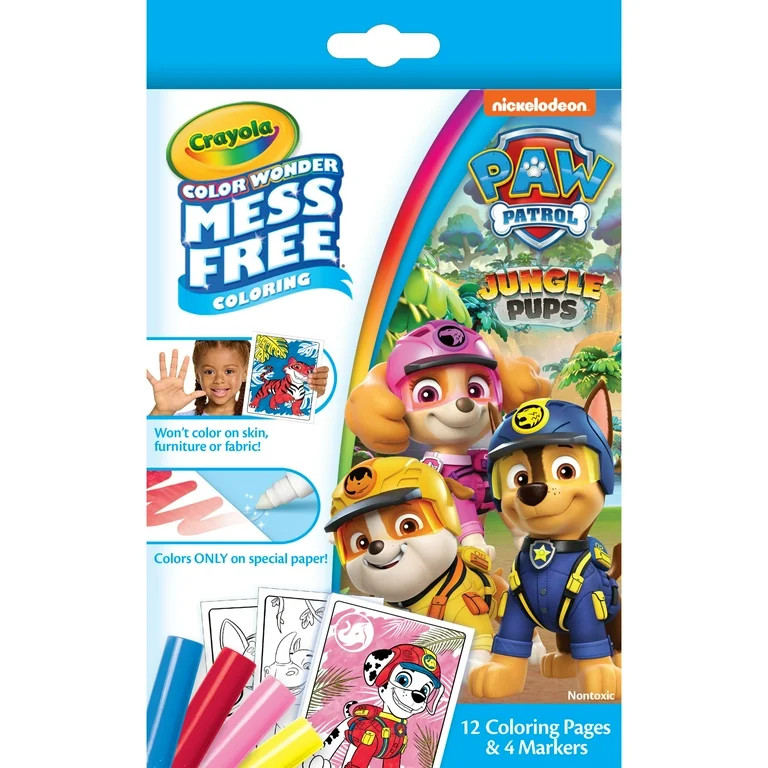 Crayola Color Wonder Paw Patrol Mini Box Set, 12 Coloring Pages & 4 Mess Free Markers, Gifts for ... | Walmart (US)