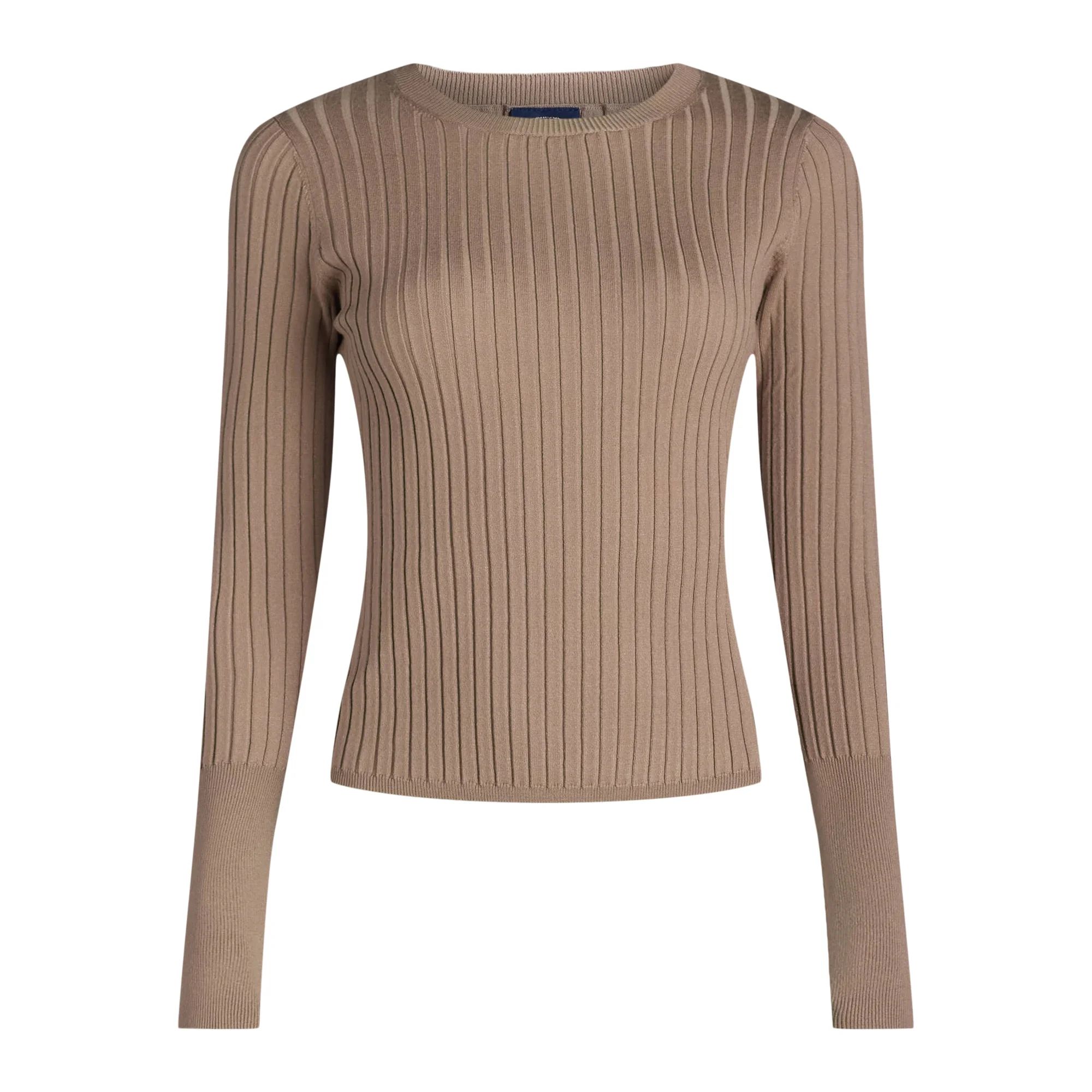 Scoop Women's Wide Ribbed Crewneck Sweater, Lightweight, Sizes XS-XXL | Walmart (US)