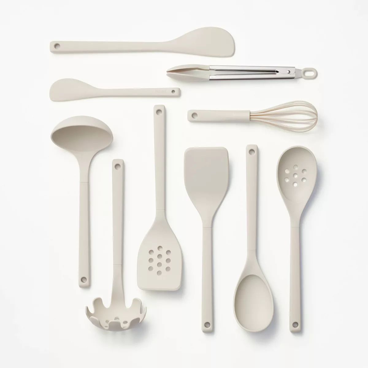 10pc Soft Grip Nylon Kitchen Utensil Set Gray - Figmint™ | Target