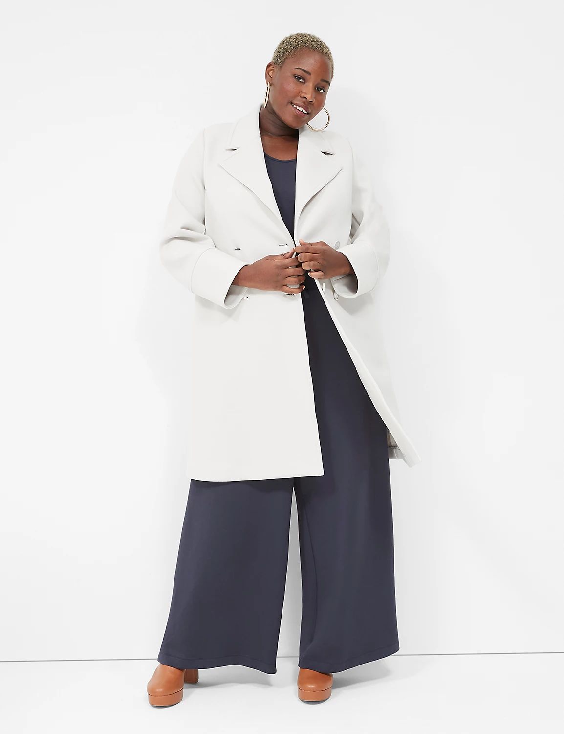 Journey Oversized Double-Breasted Scuba Jacket | LaneBryant | Lane Bryant (US)