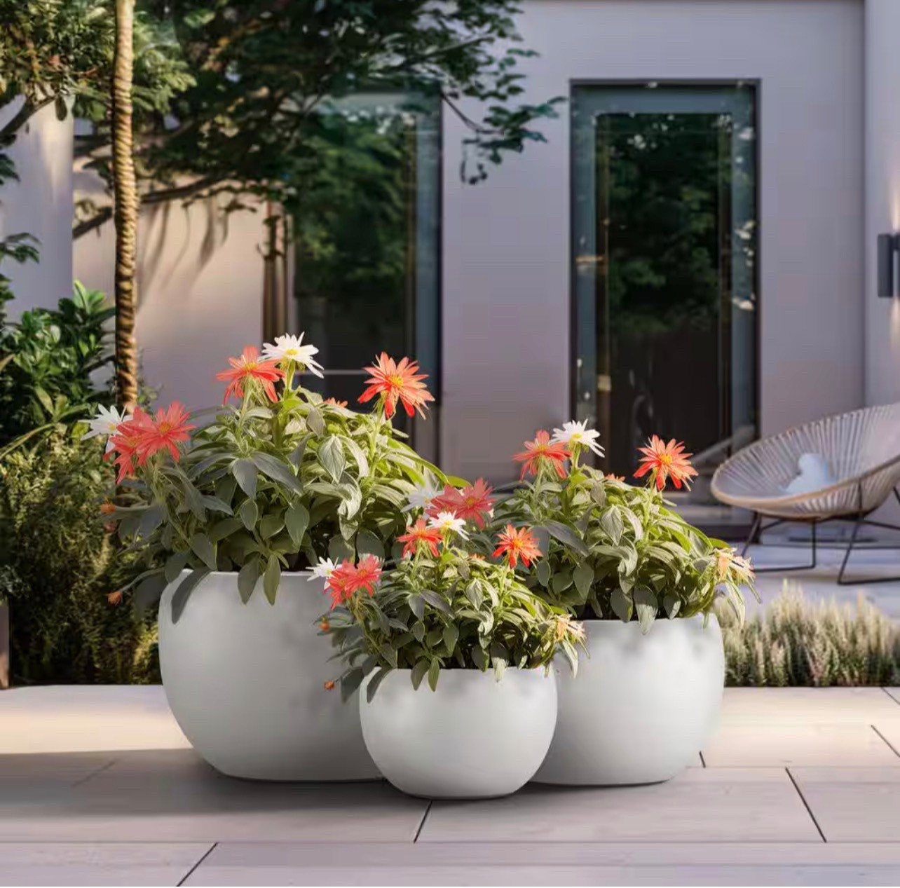 11.5in., 15in., 19in. Dia Crisp White Extra Large Tall Round Concrete Plant Pot/Planter for Indoor & Outdoor Set of 3

#LTKHome #LTKSeasonal #LTKSaleAlert