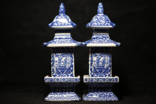 Chinese Jingdezhen ancient pagoda blue and white porcelain vase T1 | eBay | eBay US