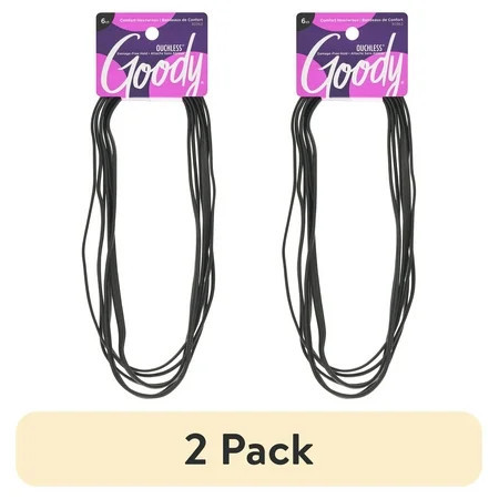 (2 pack) Goody Ouchless Skinny Comfort Headwraps Flat Fashion Headbands Black 6 Ct | Walmart (US)