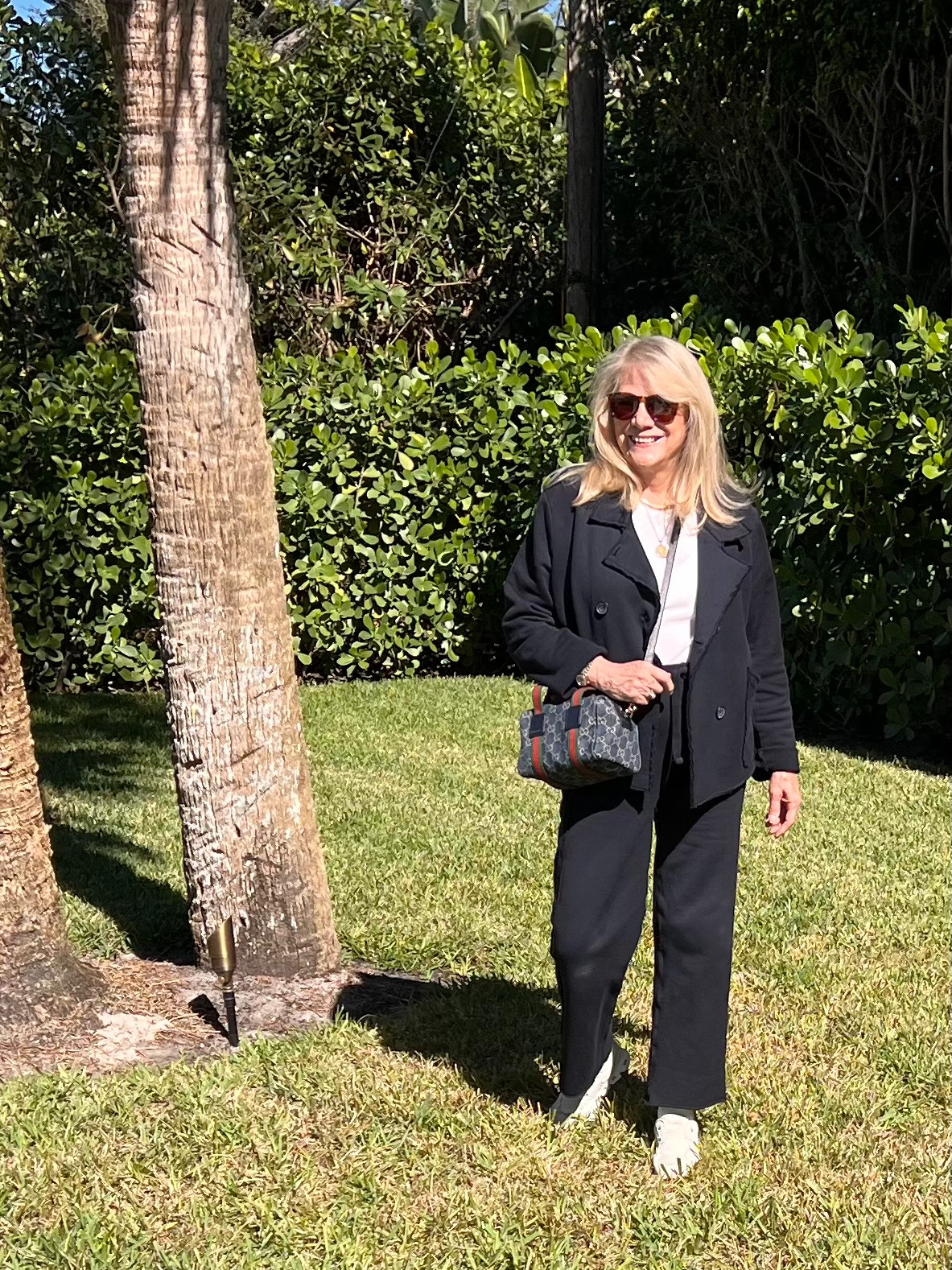 Classic, comfortable, and crafted in the USA — this effortless everyday look pairs a tailored black jacket with relaxed black trousers and a crisp white tee for timeless polish. Soft, structured fabrics give the pieces a luxe feel while the relaxed silhouette keeps it easy and wearable. Finished with white sneakers for laid-back chic and a compact crossbody for hands-free style — perfect for errands, travel, or a casual lunch date. Size up slightly if you prefer more room in the trousers; the jacket is true to size. Made in USA quality you can feel and style you’ll reach for again and again.

Shop the look: 

 #LTKActive #LTKMidsize #LTKTravel