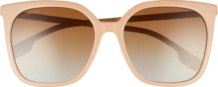 Burberry 56mm Light Havana Square Polarized Sunglasses | Nordstrom | Nordstrom Canada