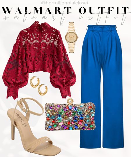 Walmart Spring 2024 Fashion Outfit Finds - Red Lace Blouse, Blue Wide Leg Pants, Nude Tan Strap Stilettos, Gold Jewelry, Multicolor Bedazzled Matching Clutch - Affordable Walmart Fashion

Elevate your style with our Walmart Spring 2024 Fashion Outfit Finds! Make a statement with a red lace blouse paired effortlessly with chic blue wide-leg pants. Step into sophistication with nude tan strap stilettos, adding a touch of elegance to your ensemble. Complete the look with dazzling gold jewelry for added flair, and accessorize with a multicolor bedazzled matching clutch for a pop of color. Whether you're heading to dinner or a formal event, this outfit is sure to turn heads. Shop now and embrace affordable Walmart fashion for every occasion!

Walmart Spring 2024 Fashion Outfit Finds - Red Lace Blouse, Blue Wide leg Pants, Nude Tan Strap Stilettos, Gold Jewelry, Multicolor bedazzled matching clutch  - Affordable Walmart Fashion - Dinner Outfit - Formal event Outfit 

#LTKSpringSale #LTKfindsunder50 #LTKstyletip