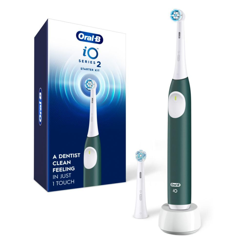 Oral-B iO Series 2 Rechargeable Electric Powered Toothbrush Starter Kit, Forest Green with 2 Brus... | Amazon (US)