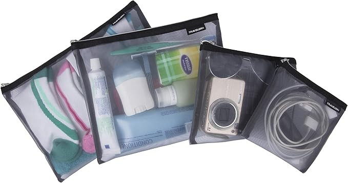 Travelon Set of 4 Mesh Pouches, Gray, 9.5 x 12.75 x 0.5 | Amazon (US)