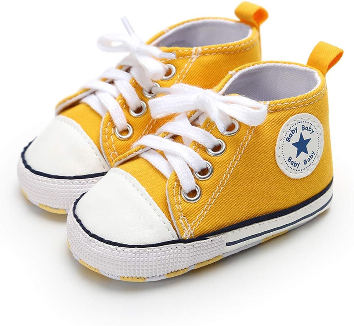 Tutoo Unisex Baby Boys Girls High Top Sneaker Soft Anti-Slip Sole Newborn Infant First Walkers Ca... | Amazon (US)