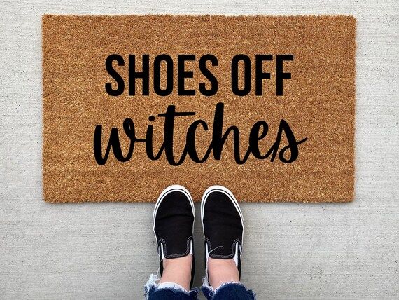 Shoes Off Withces doormat Halloween Doormat pumpkin fall | Etsy | Etsy (US)