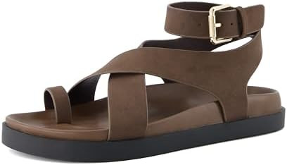CUSHIONAIRE Entry Womens Ankle Wrap Molded Footbed Sandal with Adjustable Strap | Non-Slip Outsol... | Amazon (US)