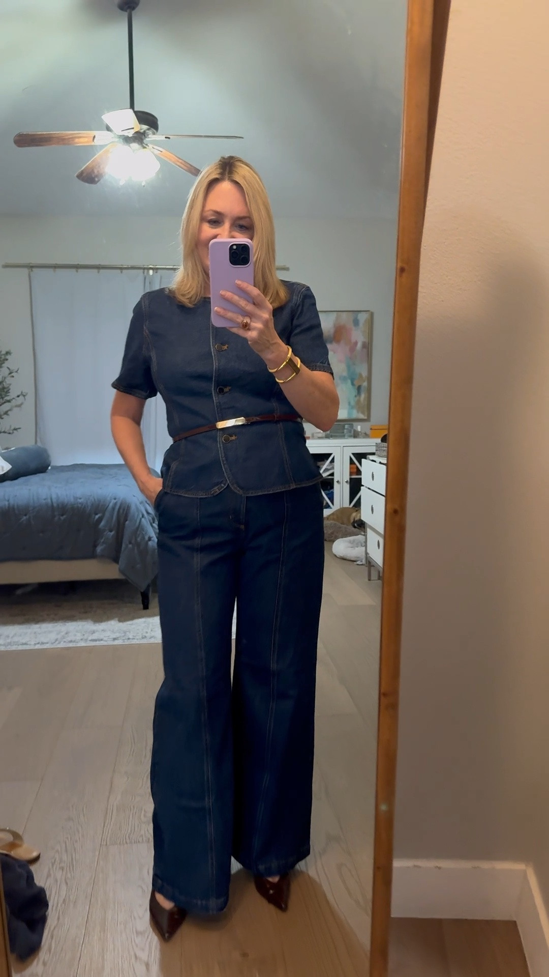 Obsessed with these flare jeans and denim top.  Fall outfit, business casual outfit, denim for Fall, outfit over 50
#ThisisAnn

#LTKWorkwear #LTKdayinmylife #LTKSeasonal