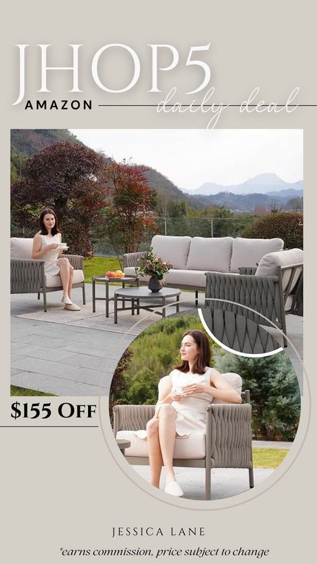 Amazon daily deal, save $155 on this stunning modern outdoor patio furniture set. Amazon patio, seasonal furniture, Amazon home, patio set, woven patio furniture

#LTKSeasonal #LTKsalealert #LTKhome