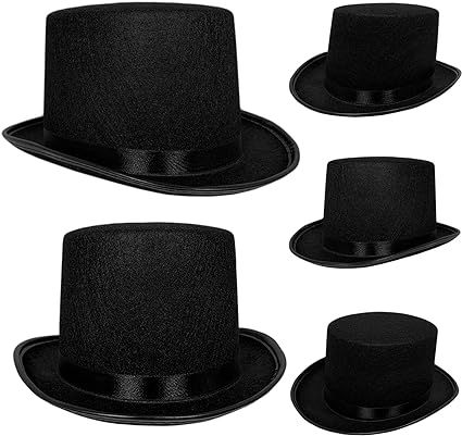 Top Hat Black Felt | One Size Magician Hat Costume | DIY Steampunk | Ultra Ringmaster Circus Hats... | Amazon (US)