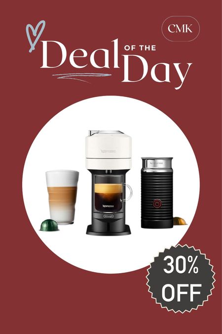 CMK Deal of the Day: nespresso coffee and espresso maker with milk frothed, 30% off! Great gift for her, him, and the caffeine lover in your life! 

#LTKsalealert #LTKGiftGuide #LTKHoliday