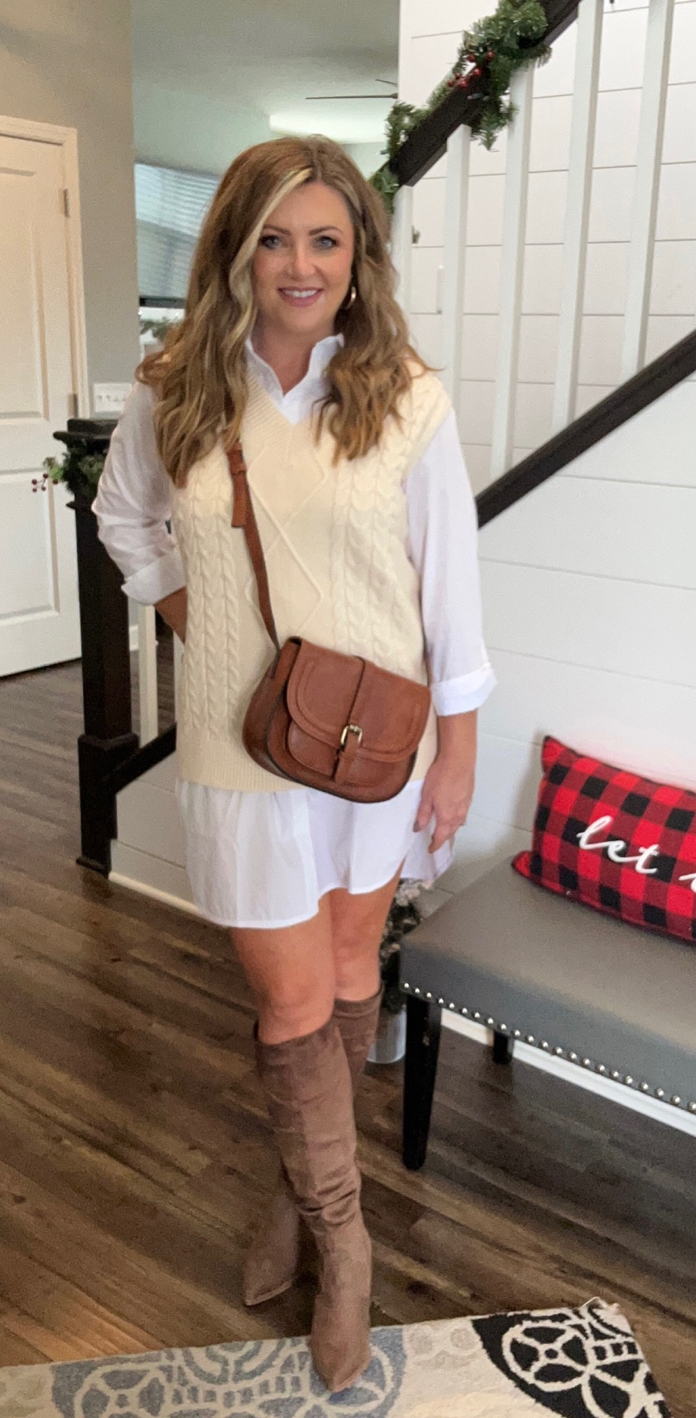 Casual Winter Dress Outfit Inspo!
Boots: Size up 
Sweater: Size up
Shirt Dress: TTS

#LTKCyberWeek #LTKHoliday #LTKstyletip