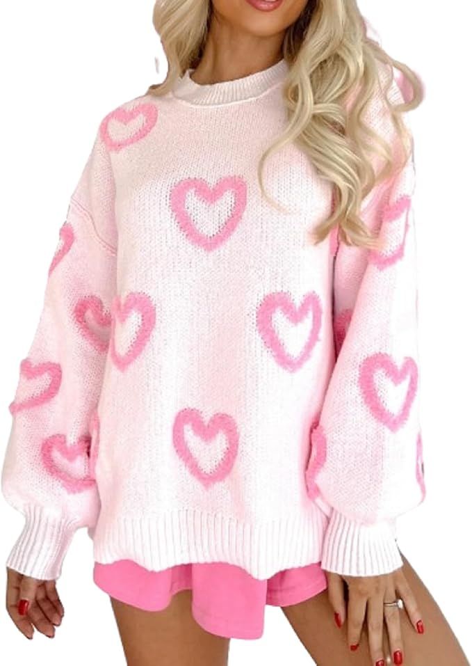 VILAGRAH Women Sequin Valentines Shirt Sparkly Love Heart Graphic Crewneck Sweatshirt Holiday Lon... | Amazon (US)