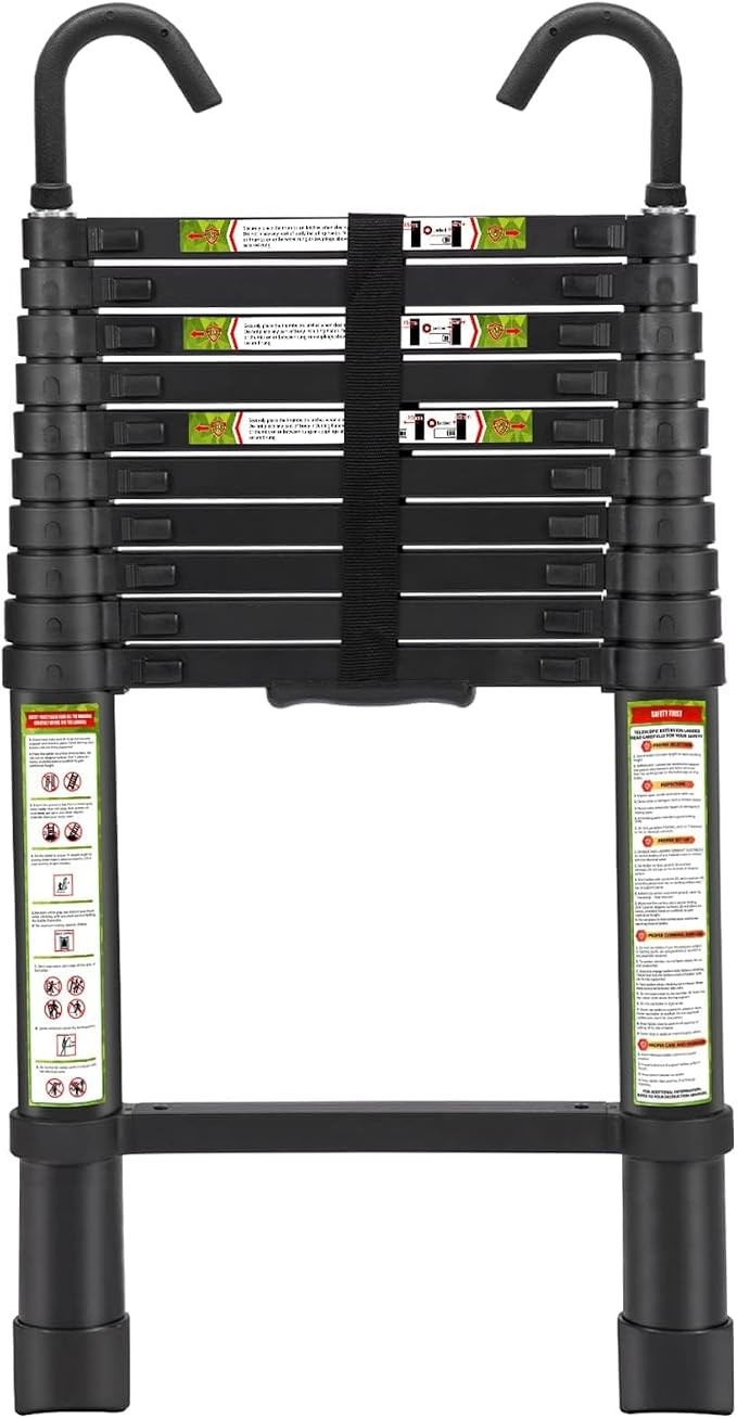 Telescopic Ladder, 10.5FT RIKADE Aluminum Telescoping Ladder with Non-Slip Feet and Stable Hook, ... | Amazon (US)