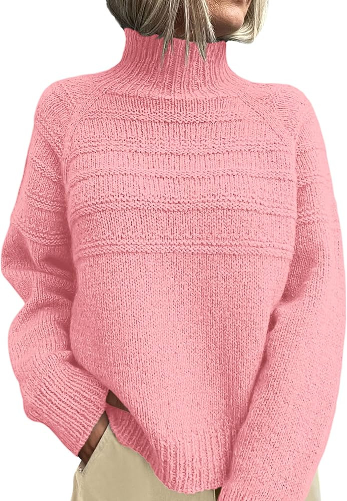 PRETTYGARDEN Women's Turtleneck Sweaters 2026 Fall Chunky Knit Pullover Long Sleeve Jumper Tops T... | Amazon (US)