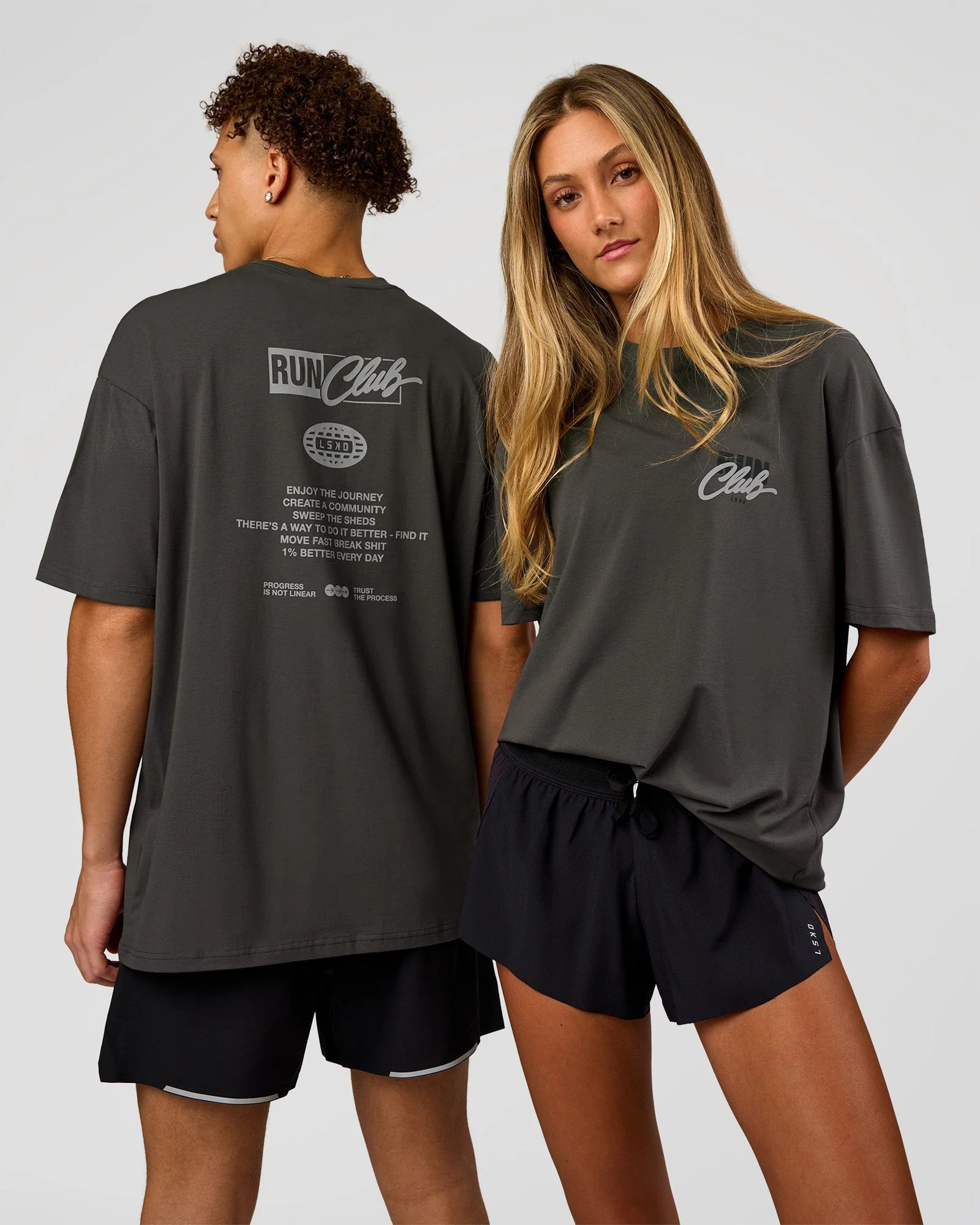Values Run Club FLXCotton Tee - Dark Storm-Alloy | LSKD | LSKD