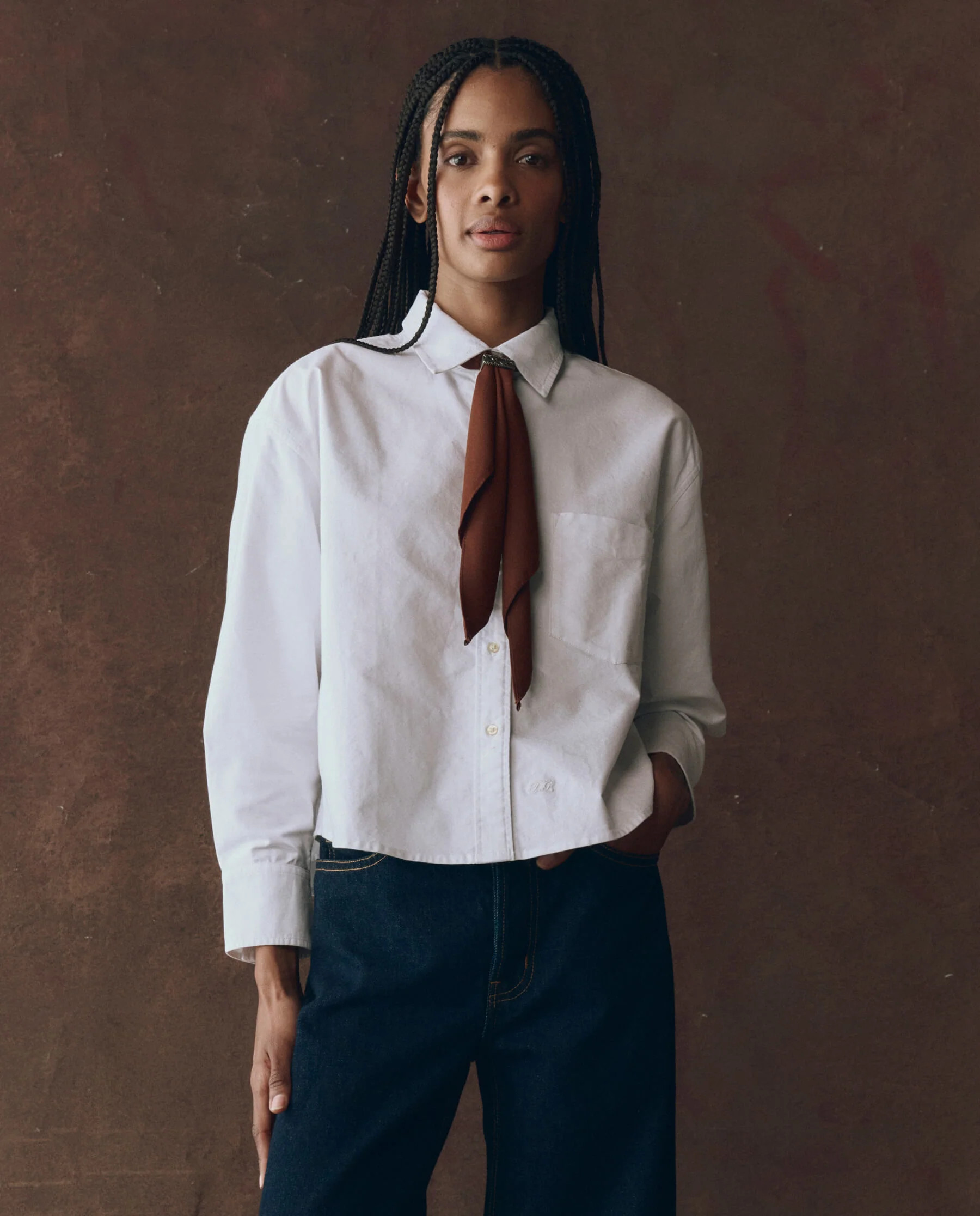 The Cropped Oxford Shirt. -- White | THE GREAT.