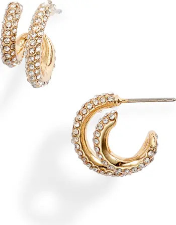 BaubleBar Cheyenne Crystal Double Hoop Earrings | Nordstrom | Nordstrom