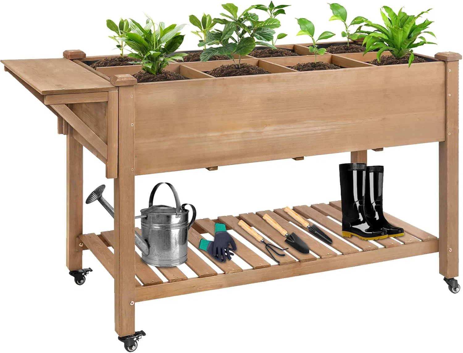 Behn Mobile Wooden Elevated Planter With Wheels | Wayfair North America
