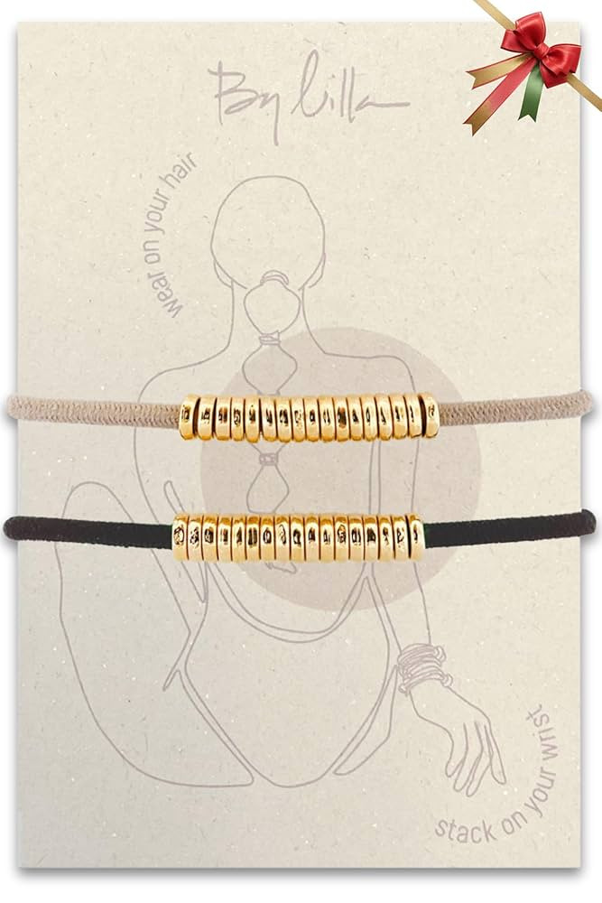 Hair Ties - No-Damage Hair Accessories + Bracelets for Women - Luxury Fashion Stacks in Gold, Sil... | Amazon (US)