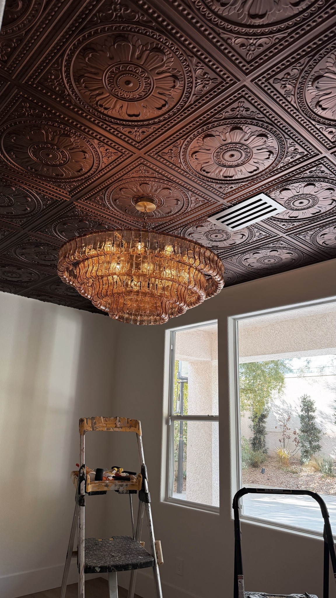 Office so far 

Speakeasy vibes // Antique ceiling tiles // Glass chandelier // Office inspo

#LTKHome