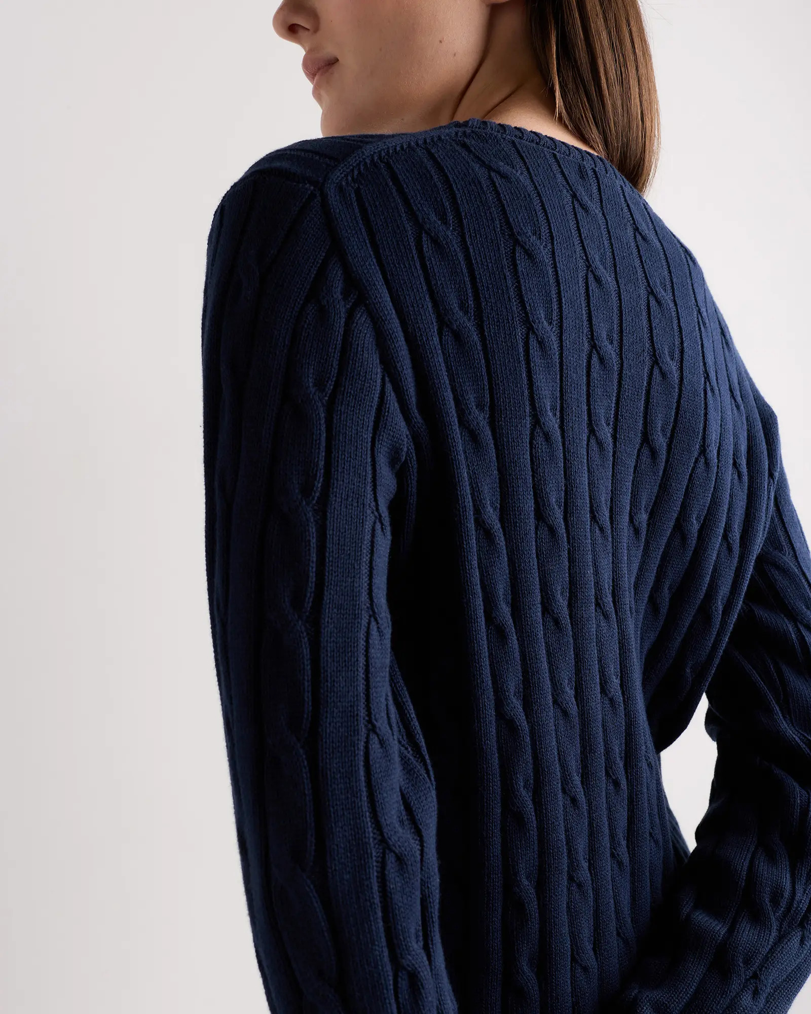 100% Organic Cotton Cable Crewneck Sweater | Quince