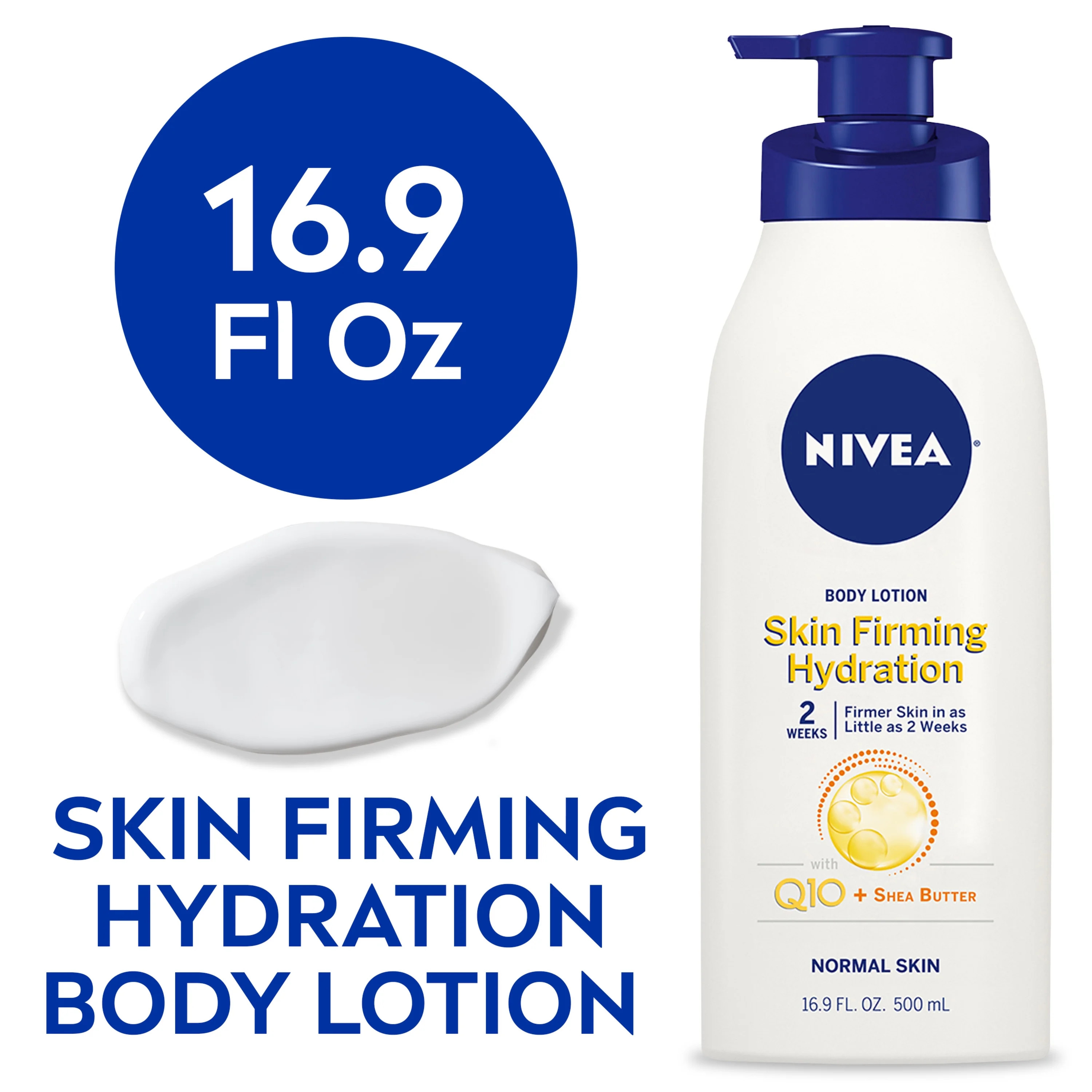 NIVEA Skin Firming Hydration Body Lotion with Q10 and Shea Butter, 16.9 Fl Oz Pump Bottle | Walmart (US)