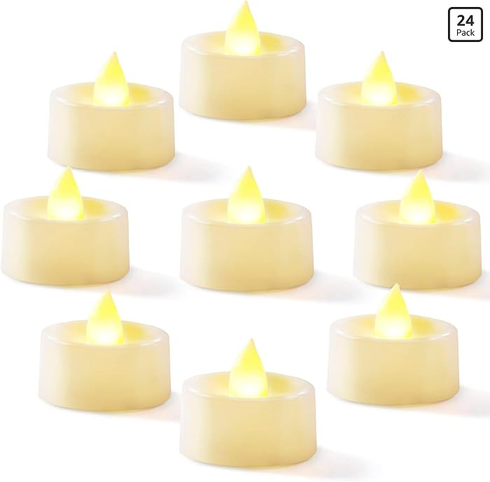 Homemory 24-Pack Flameless Tea Lights Candles Battery Operated, 200+ Hours | Amazon (US)