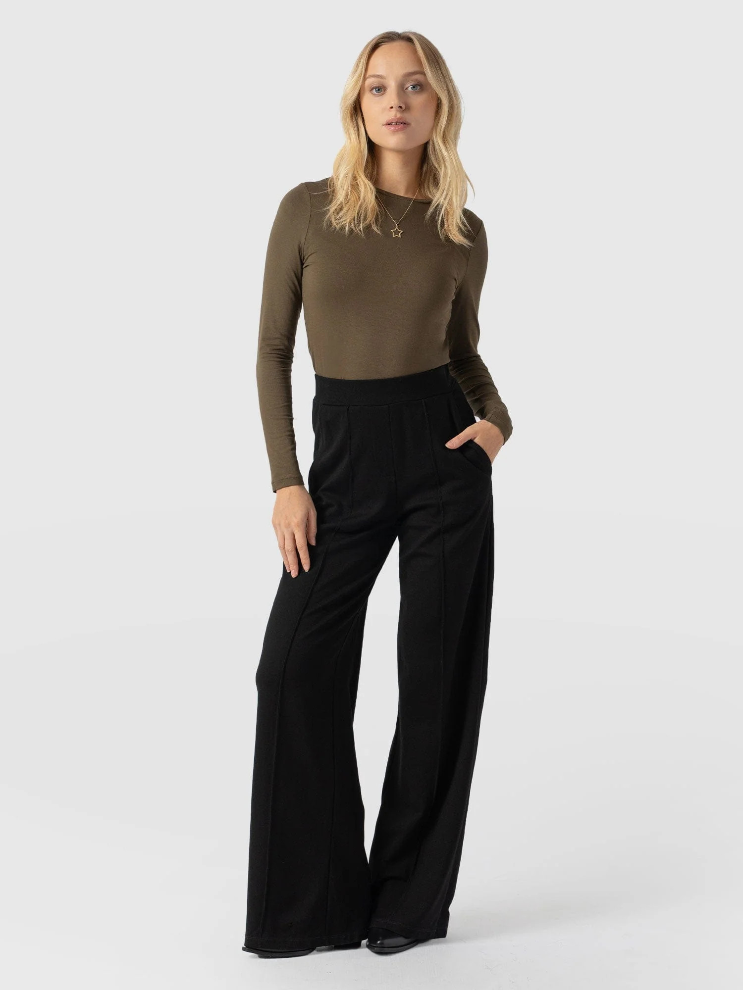 Keller Wide Leg Pant - Black | Saint + Sofia