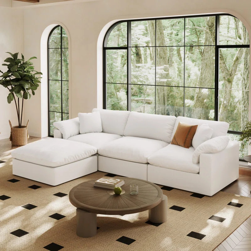 Oversized Cloud Modular Sectional Sofa, Comfy Down Filled Sectional Sofa, Upholstered Deep Seat C... | Wayfair North America