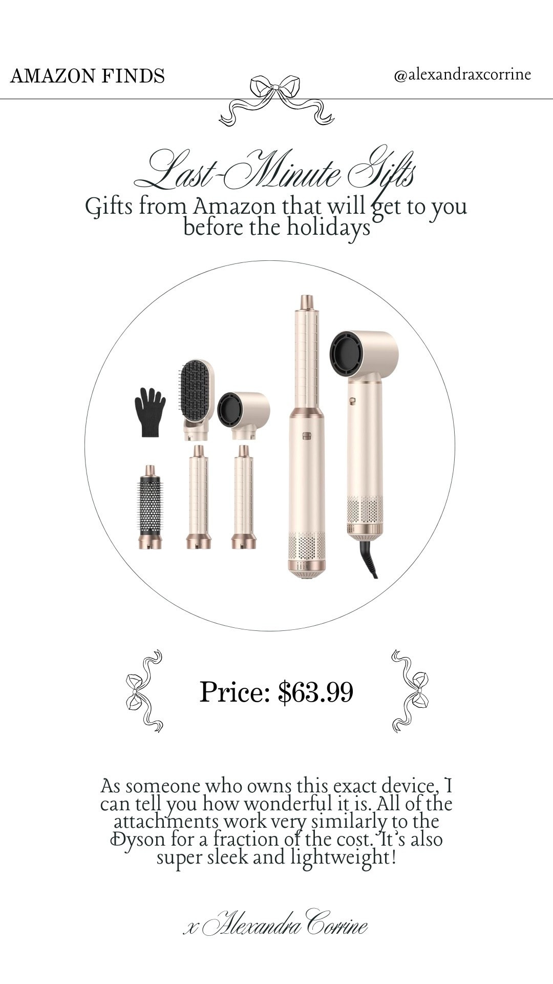 Last-minute gift ideas from Amazon 

Amazon finds, Christmas gift guide, holiday gift ideas, last minute gift ideas, chic gift guide, bougie on a budget, hair dryer, Dyson, hair tools

#LTKGiftGuide #LTKHoliday #LTKFindsUnder100