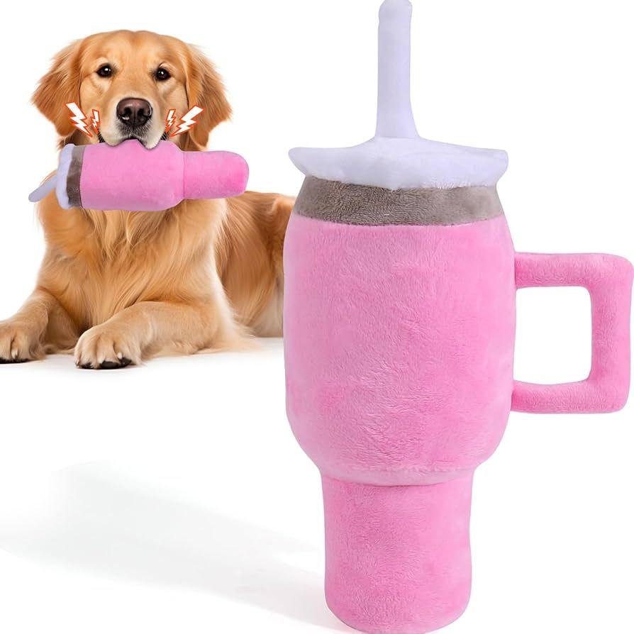 BABORUI Cute Squeaky Dog Toys Cup, Soft Tumbler Funny Dog Toys for Aggressive Chewers, Safety Des... | Amazon (US)