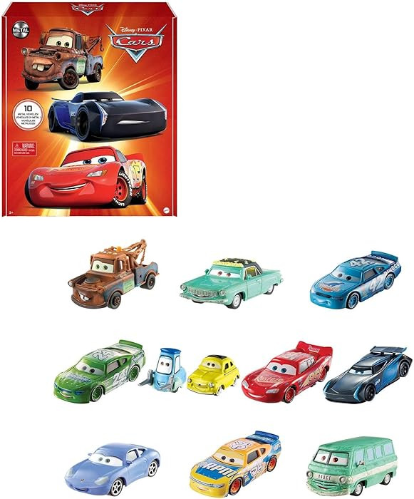 Mattel Disney and Pixar Cars Set of 10 Die-Cast Mini Racers Vehicles, Collectible Set of 1:55 Sca... | Amazon (US)