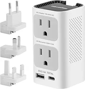 Universal Travel Adapter 220V to 110V Voltage Converter US to Europe, Inernational Power Plug Ada... | Amazon (US)