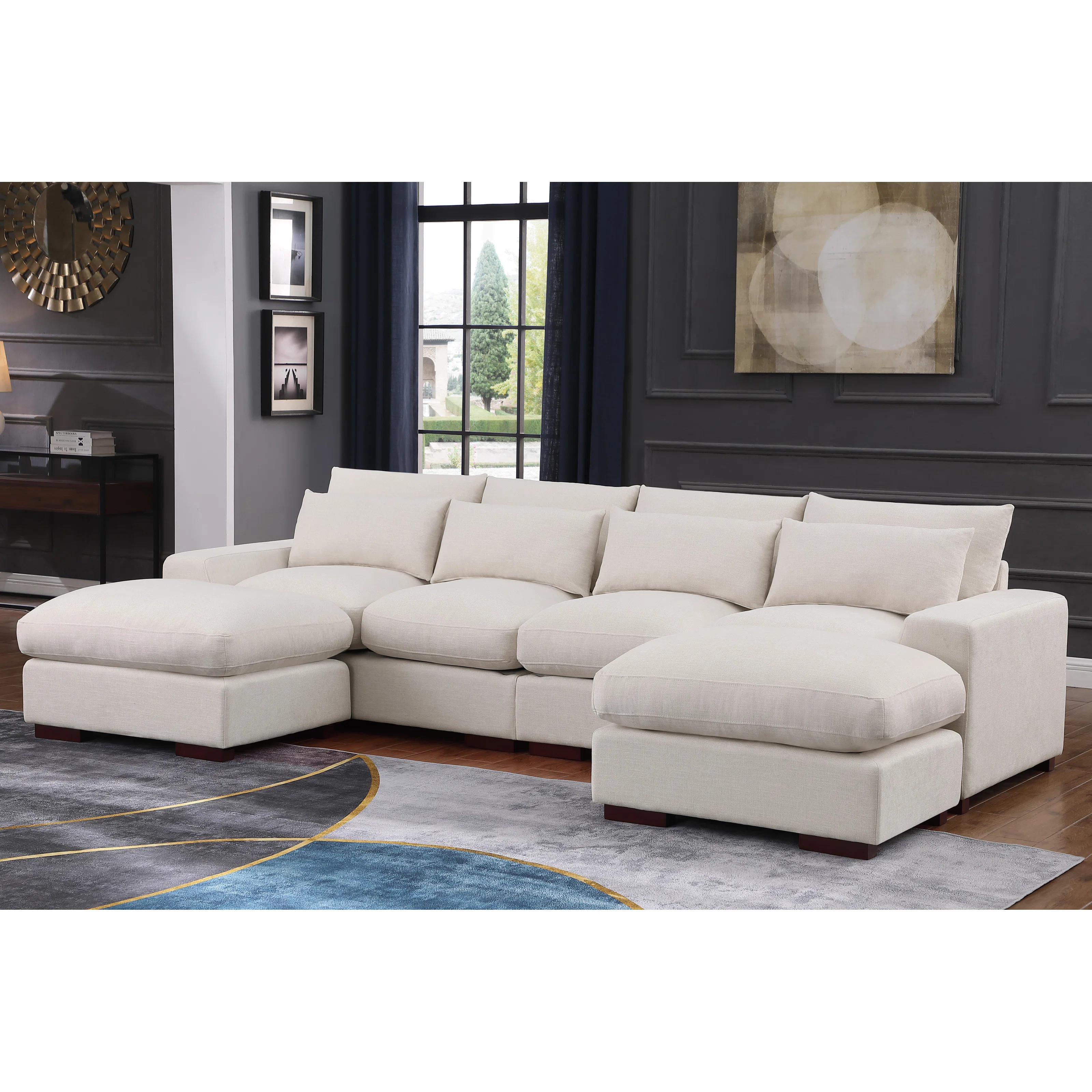 Nyerere 123.24" Upholstered Sofa | Wayfair North America